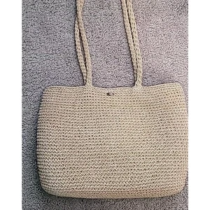 Borsa da spiaggia Scala grande tote bag paglia tessuto estate vacanza piscina usata in ottime condizioni - Foto 1 di 7