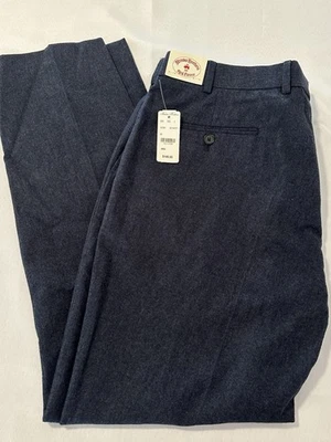 Brooks Brothers Red Fleece Dress Pants Mens 38x30 Blue Cotton Pleated NWT $140 - Image 1 of 4