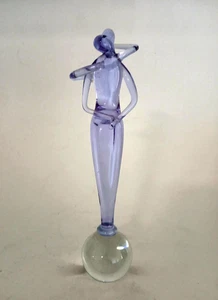 Murano mundgeblasene italienische Glas Liebhaber Umarmung Figur Skulptur Flieder Glas - Bild 1 von 5