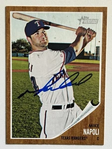 Mike Napoli 2011 Topps Heritage #330 Texas Rangers autografato firmato - Foto 1 di 2