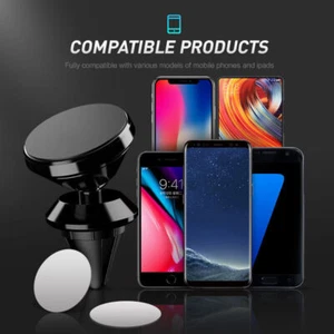 Car Air Vent Phone Holder Magnetic 360° Rotatable Bracket For iPhone Samsung - Afbeelding 1 van 6