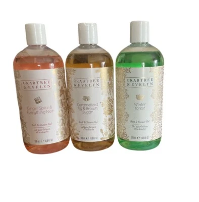 Crabtree & Evelyn Bath & Shower Gel Lot Of 3 (216.3 Oz) 3x16.9 Fl Oz NEW - Image 1 of 2
