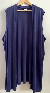 CITIKNITS Slinky Stretch Top Open Front Tunic Length Sleeveless Purple Size 3X - Picture 1 of 4