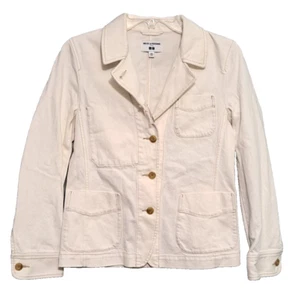 UNIQLO Ines De La Fressange Womens Jacket XXS Off White Long Sleeve Button Up - Picture 1 of 12