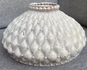 Vintage HOBNAIL GESTEPPTER HURRIKAN LAMPE SCHATTEN GLOBE 9 1/2" MONTER - Bild 1 von 8