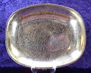 Oval Aluminum Gold Tone Serving Platter - Picture 1 of 2