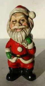 Estatuilla de Papá Noel bolsa de juguete material compuesto guantes verdes pintados a mano de colección -- - Imagen 1 de 1