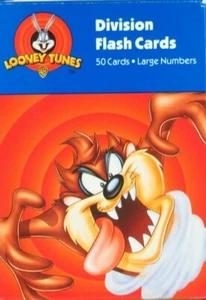 Looney Tunes Flash Cards Math Division Taz Vintage Large Homeschool Complete Set - Picture 1 of 12