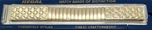 VTG REGAL MENS WATCH BAND GOLD Expansion Fit 18mm - 5.75” Spring Bars Curved End - Picture 1 of 7