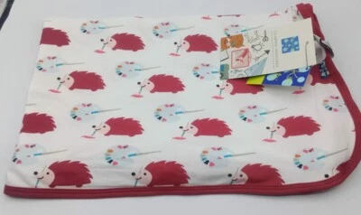 KicKee Pants Pink Hedgehogs Porcupines Baby Blanket Bamboo Stretch Swaddle Lovey Foto 1 de 4