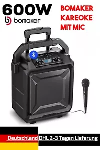 Bomaker Lark PA01 Bluetooth 5.0 600W Lautsprecher Mikrofon Akku Tragbar Karaoke - Bild 1 von 10