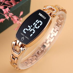 SKMEI Ladies Digital Blacklight Special Waterproof Stainless Steel Wrist Watch