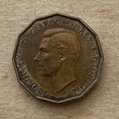 Gran Bretaña, 3 peniques, 1937, KM#849 Foto 1 de 2