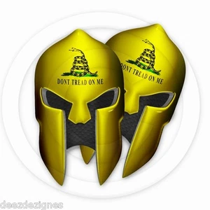 Casco de carreras Dont Tread On Me Gadsden bandera espartan paquete de 2 calcomanías de pegatinas troqueladas - Imagen 1 de 1