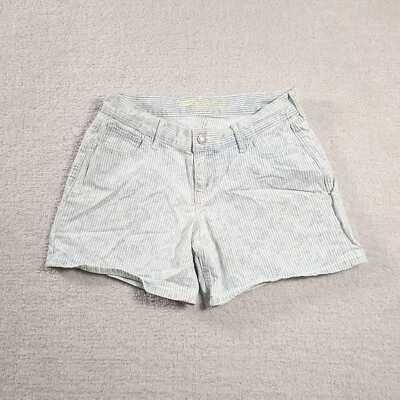 Old Navy Boyfriend Fit Blue White Stripe Floral Jean Shorts Sz 2 - Image 1 of 4