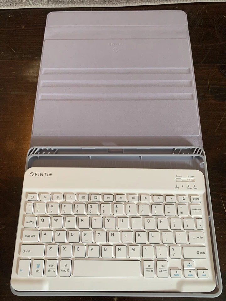 Ультратонкая беспроводная клавиатура Fintie 10 дюймов Bluetooth (для iPad) с сиреневым чехлом - Изображение 1 из 4