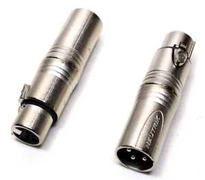 (2) Zwei Original NEUTRIK NA3FM 3-Pin XLR Stecker auf XLR Buchse Adapter - Bild 1 von 7