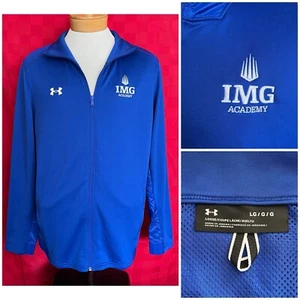 NEW Blue IMG Academy Football Under Armour Zip Up Jacket Size Large SEWN - Picture 1 of 16