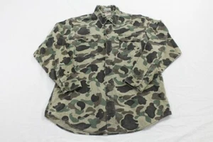 Camicia vintage Prentiss outdoor camoscio cotone mimetico con bottoni L vecchia scuola Lg - Foto 1 di 11