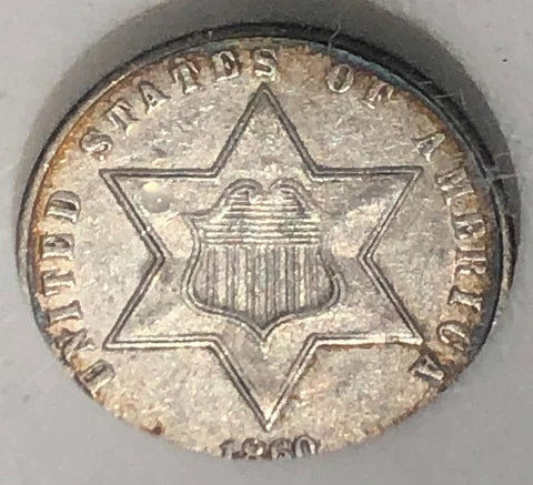 United States 1860 Silver Three Cent Piece Cover