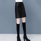 Women Bodycon Pu Mini Pencil Skirt Faux Leather High Waisted Vintage Style Skirt