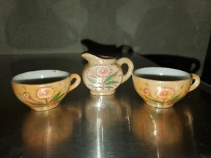 Vintage MINIATURE Lusterware China Pitcher & Two Cups Made In Japan - Picture 1 of 15