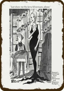 1968 CHARLES ADDAMS Art & Silverman & Rodgers DECORATIVE REPLICA METAL SIGN - Picture 1 of 1