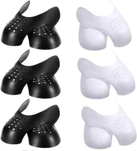 6 pares de protectores de pliegue de zapatos para Air Force 1 y Jordan 1, blanco + negro anti-puntera - Imagen 1 de 6