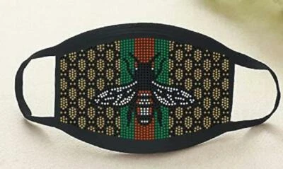 Fashion crystal bling diamond rhinestone bedazzle face mask cotton cover glitter - Image 1 of 2