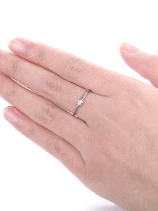0.2ct Simulated Diamond Engagement Ring Minimalist Promise White Gold Plated - Picture 1 of 6