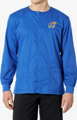 WonderWink Unisex University of Kansas Snap Front Scrub Jacket Size XL NWT - Image 1 of 2