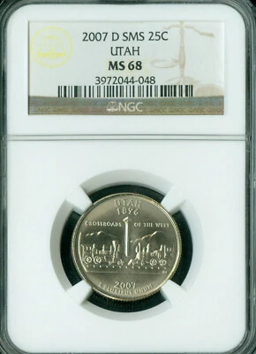 2007 D UTAH QUARTER NGC MS68 SMS 2ND FINEST REGISTRY RARE . - Image 1 of 2