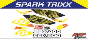 SEADOO SPARK TRIXX Yellow & Black Graphics / Decal / Sticker Kit - Picture 1 of 1