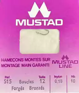 POCHETTE DE 10 hameçons montés 12 sur 18/100 MUSTAD - Imagen 1 de 1