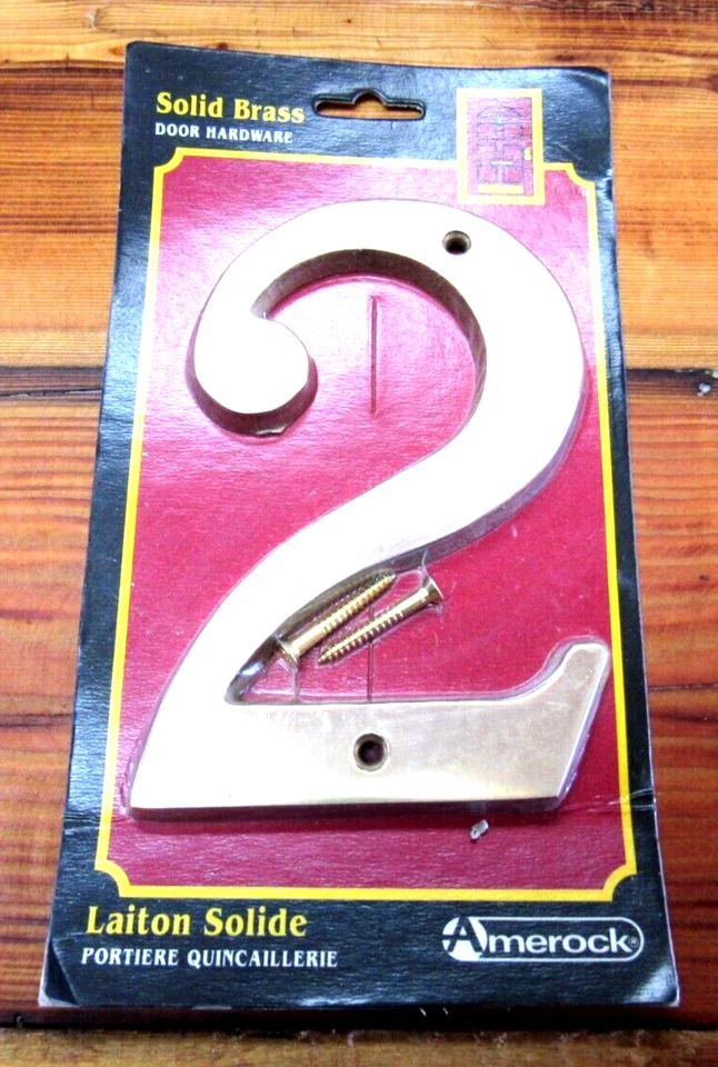 NÚMERO DE LATÓN MACIZO SÓLIDO AMEROCK LAITON DE 6 PULGADAS CON TORNILLOS DE MONTAJE Foto 1 de 1