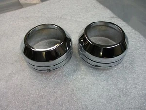 Harley Davidson OEM Chrome Grooved Billet Front Fork Slider Dust Covers 46319-04 - Picture 1 of 7