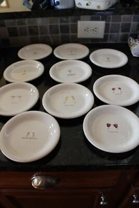 Williams Sonoma Lote de DIEZ Aperitivos Plato Canape Vino Champagne Cheers Int'l - Imagen 1 de 11
