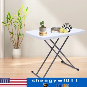Height Adjustable Folding Table Snack Desk Laptop Table Small Computer Desk - Picture 1 of 13