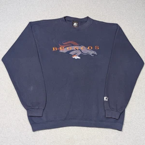 Vintage Denver Broncos Sweatshirt Herren Größe Large gesticktes Logo hergestellt in den USA - Bild 1 von 9