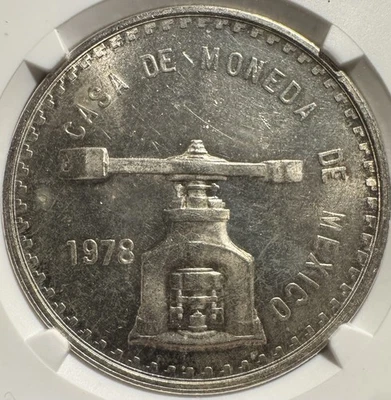 1978 Mexico 1 Onza Silver NGC MS 61 Key Date! - Image 1 of 4