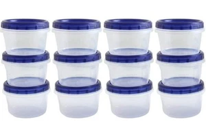 Twist Top Food Deli Containers Screw And Seal Lid 16 Oz Stackable Reusable Pl... - Picture 1 of 7