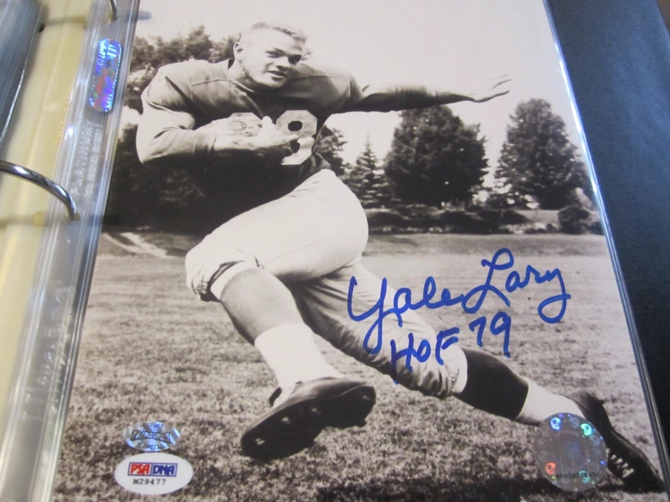 Yale Lary Detroit Lions Hall of Famer Autographed 8x10 Photo - Image 1 of 2