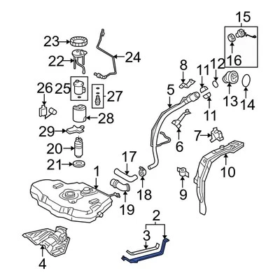 For Toyota Corolla 2005-2008 Toyota 7760112271 Right Fuel Tank Strap - Изображение 1 из 2