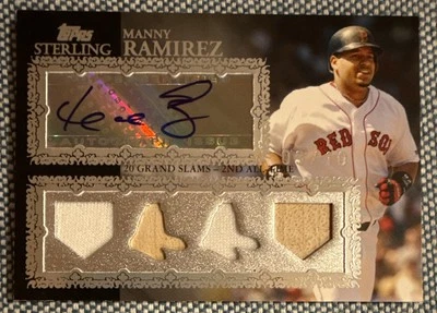 Manny RAMIREZ🔥2007 Topps Sterling Moments Quad Jersey Bat Relics AUTO 9/10 📈 - Image 1 of 3
