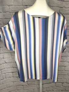 Blusa a Rayas St. John Multicolor Top Damas Talla Grande Informal Carrera - Imagen 1 de 5