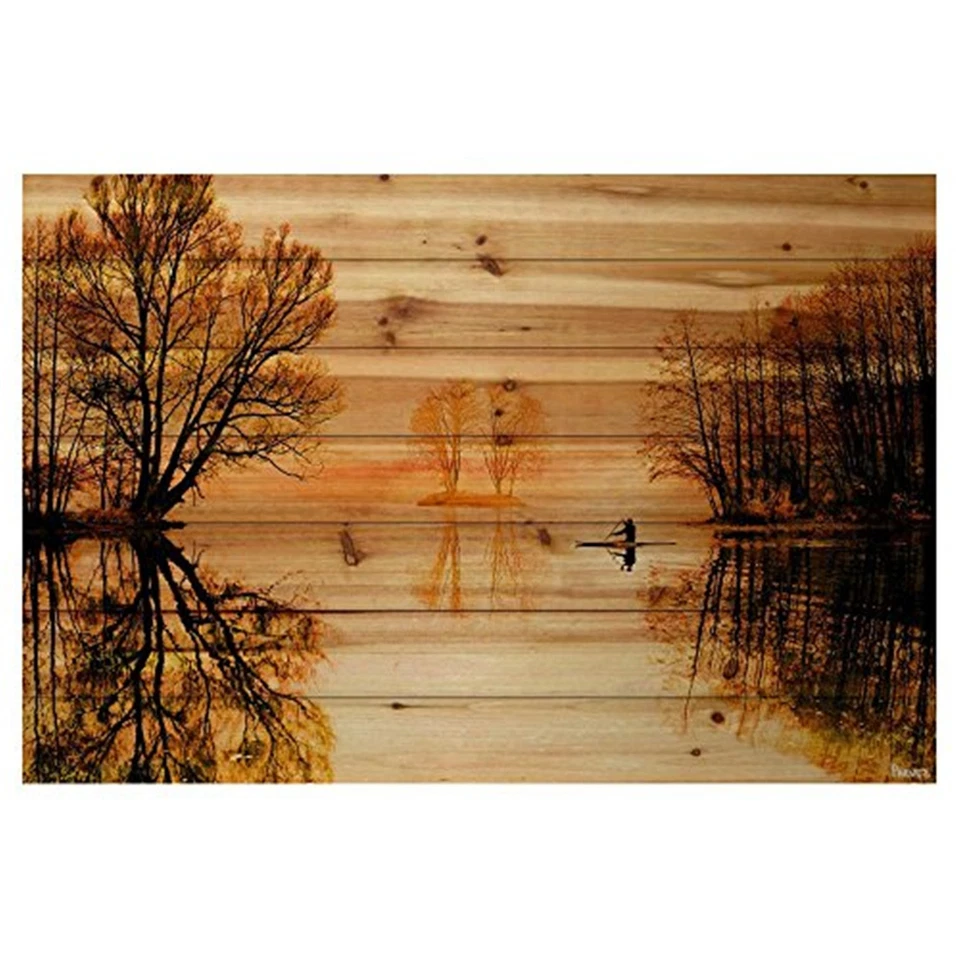 Glass Lake by Parvez Taj Painting Print on Natural Pine Wood - Image 1 of 1