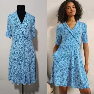 Vestido jersey envolvente fijo BODEN, UK14/US10/M lunares - Imagen 1 de 14