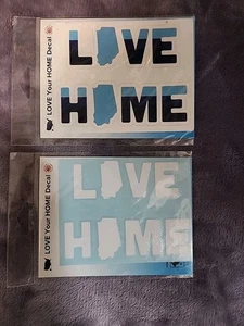 New! Lot Of 2 Love Your Home Indiana Decals 4"X4.5" Made in the USA - Picture 1 of 5