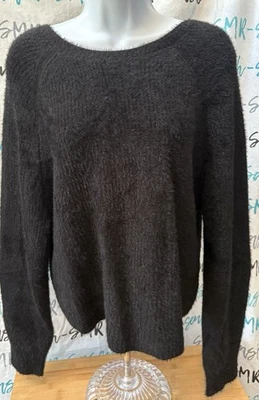 Mujer American Eagle BLACk Chenille Twist Back Top Suéter Talla M Mediano Nuevo con Etiquetas Foto 1 de 4