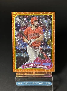 2024 Topps Series 1 Nolan Schanuel 1989 Orange Crackle Foil 11/25 RC Angels - Picture 1 of 3